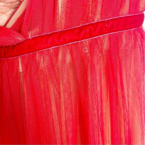 Sau Lee Chloe Tulle Maxi Dress Red Formal Evening Party - Picture 6 of 10